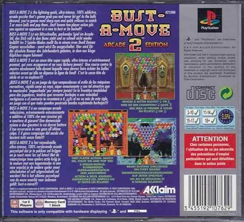 Bust-A-Move 2 - Platinum - PS1 (B Grade) (Genbrug)